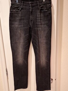MOTHER-Black Washed Stargazing Mid Rise Dazzler Ankle Jeans-Ladies 31